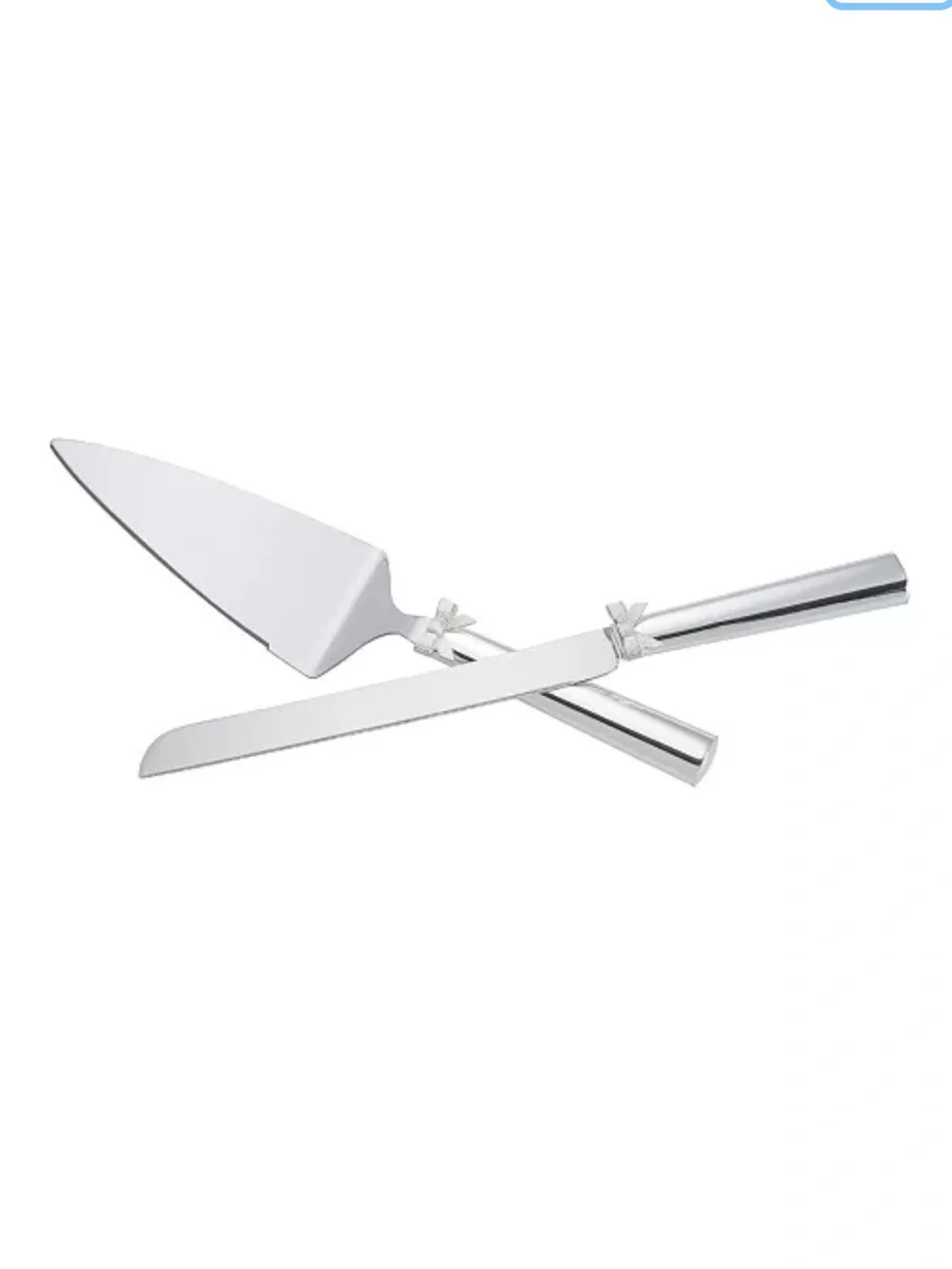 kate spade NWT and box Lenox Silver Cake Knife and Server Set never used